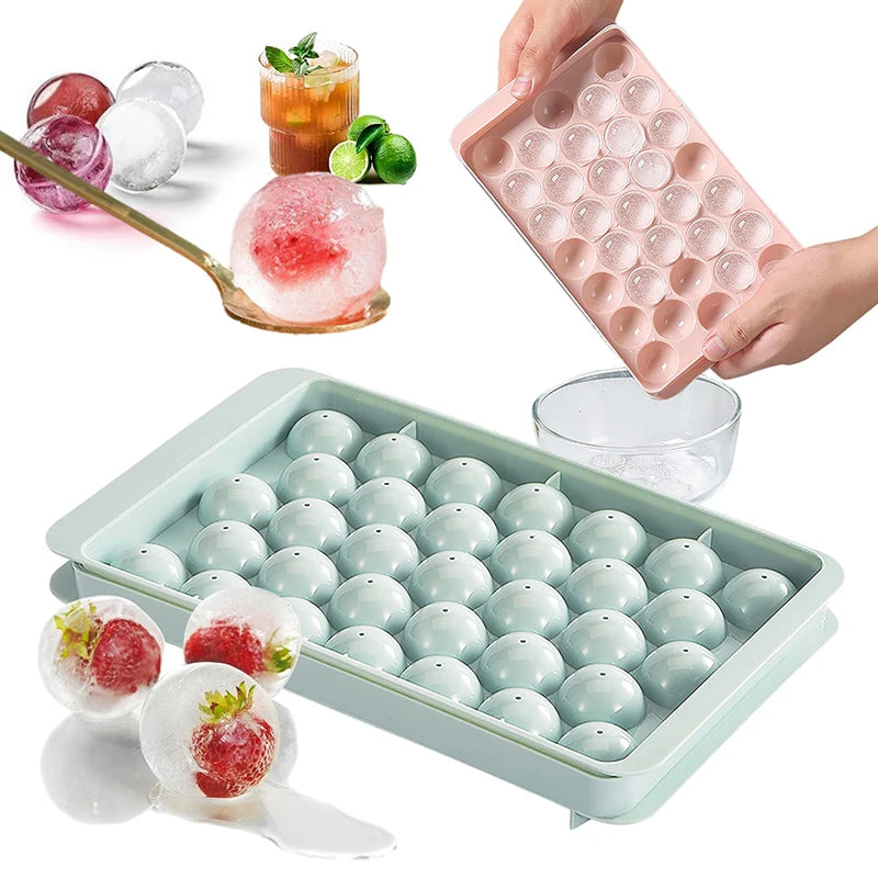 33-Sphere Ice Ball Mold – Round Ice Cube Tray for Drinks & Cocktails