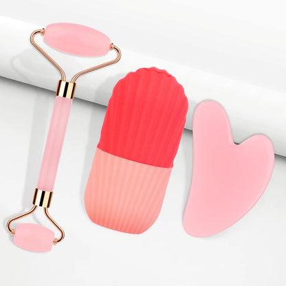 3-Piece Portable Facial Massage Tool Set – Battery-Free Daily Skincare Massage