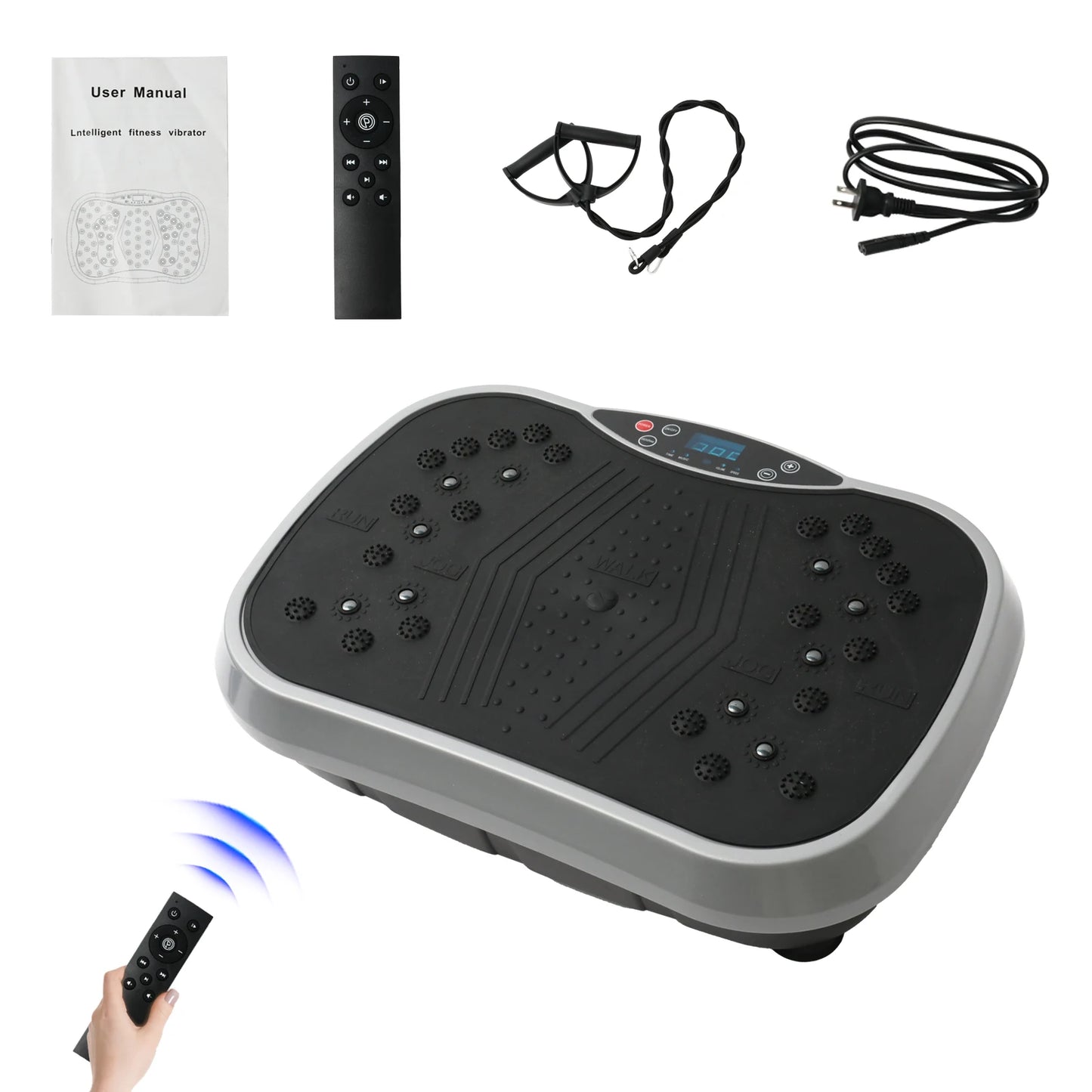 Vibration Plate Exercise Machine – Full-Body Fat-Burning Fitness Platform with Remote & Resistance Bands