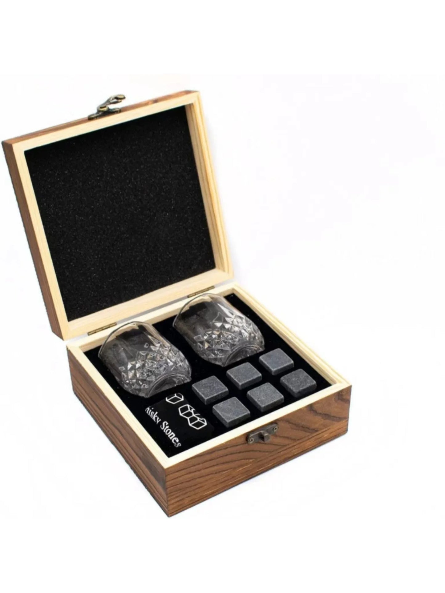 Whiskey Stones & Glasses Gift Set – Granite Chilling Stones