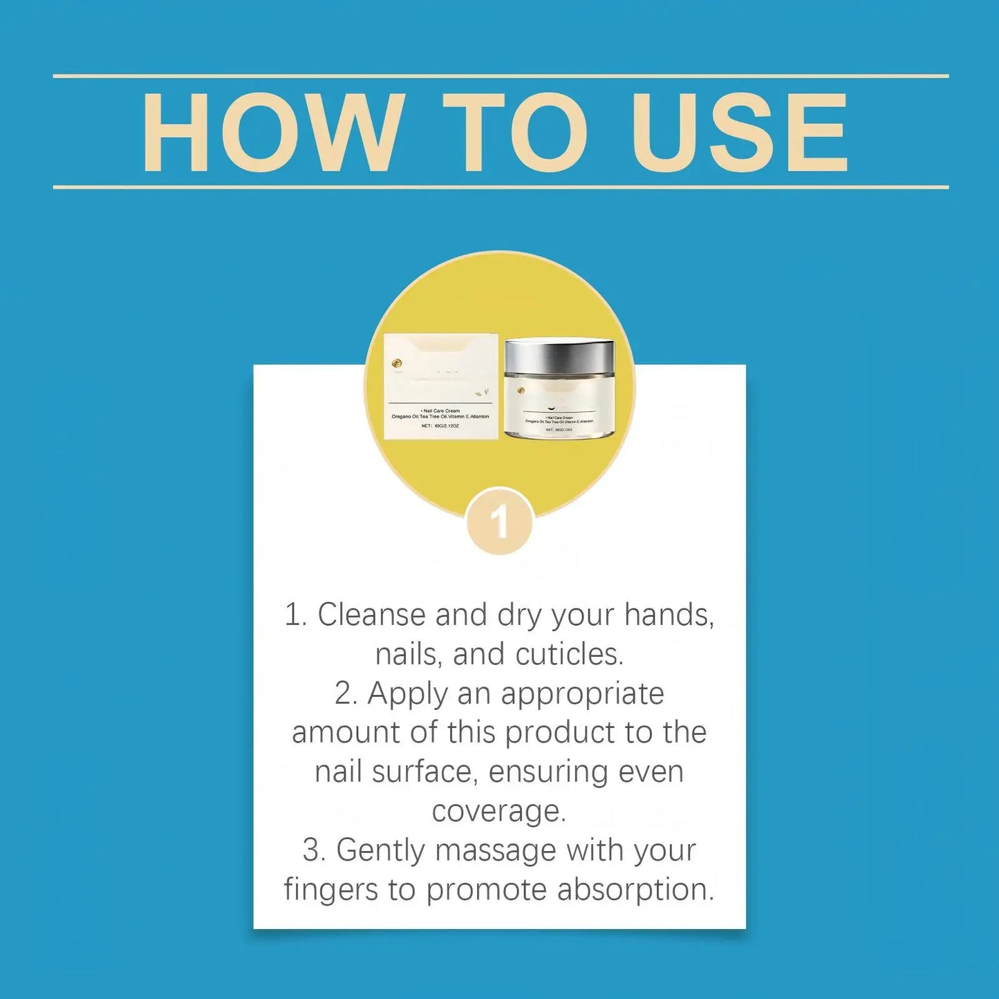 Tea Tree Nail Repair Cream – Vitamin E Nail Strengthener & Cuticle Care 60g