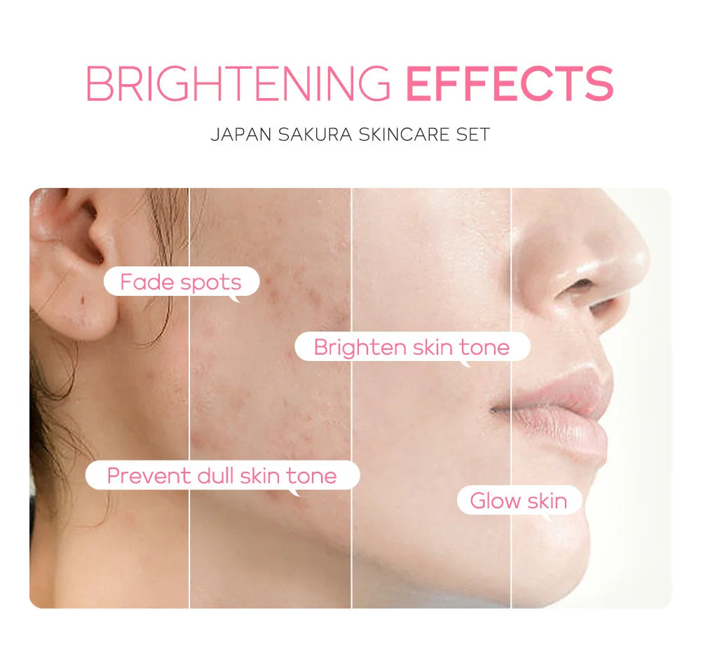 LAIKOU Vitamin C Sakura & Snail 3-Piece Skincare Set – Travel Size Face Care Kit - Roomsium