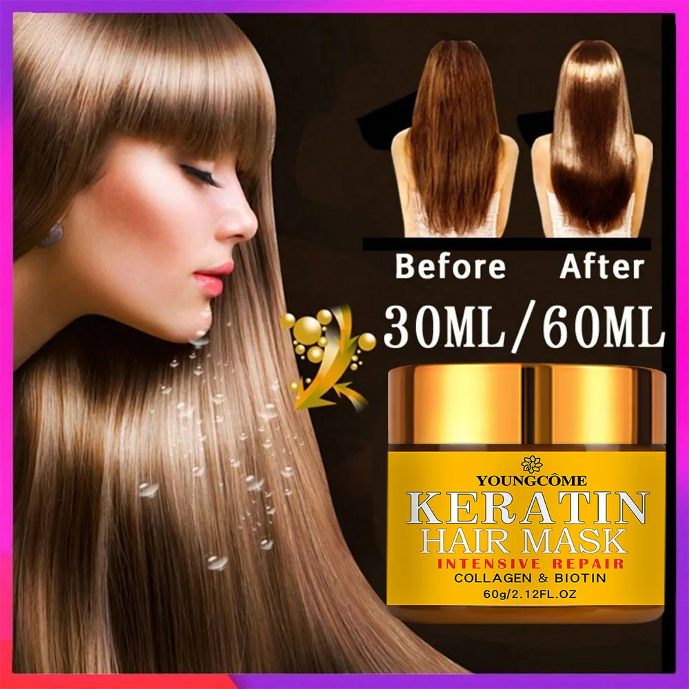 Keratin Hair Repair Mask with Biotin & Collagen – Deep Treatment