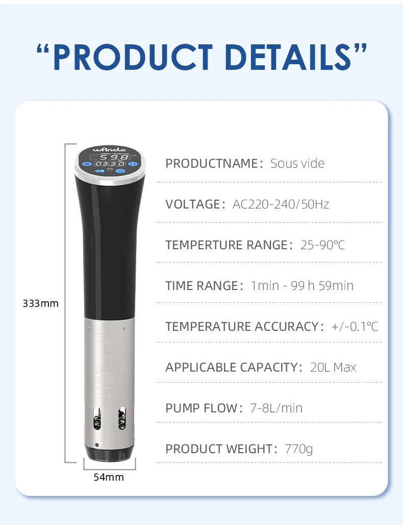 Wancle 1100W Sous Vide Immersion Cooker – Precision Digital Circulator - Roomsium