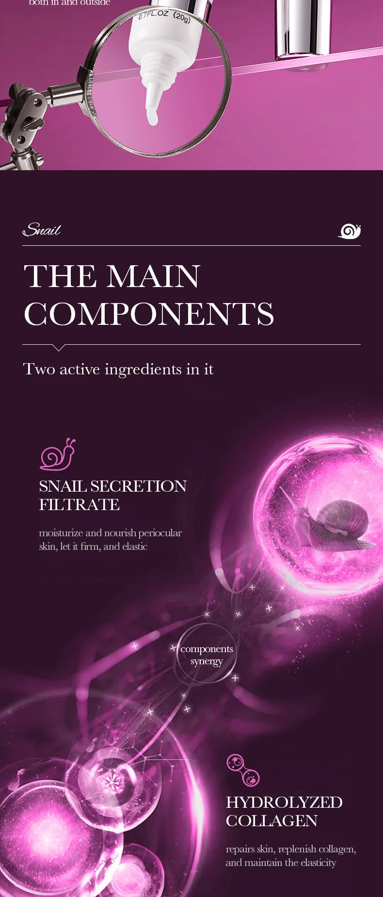 SADOER Snail Collagen Eye Cream – Dark Circle & Puffiness Care