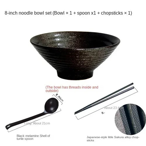 Japanese-Style Ceramic Ramen Bowl – Large Porcelain Soup, Rice & Noodle Bowl