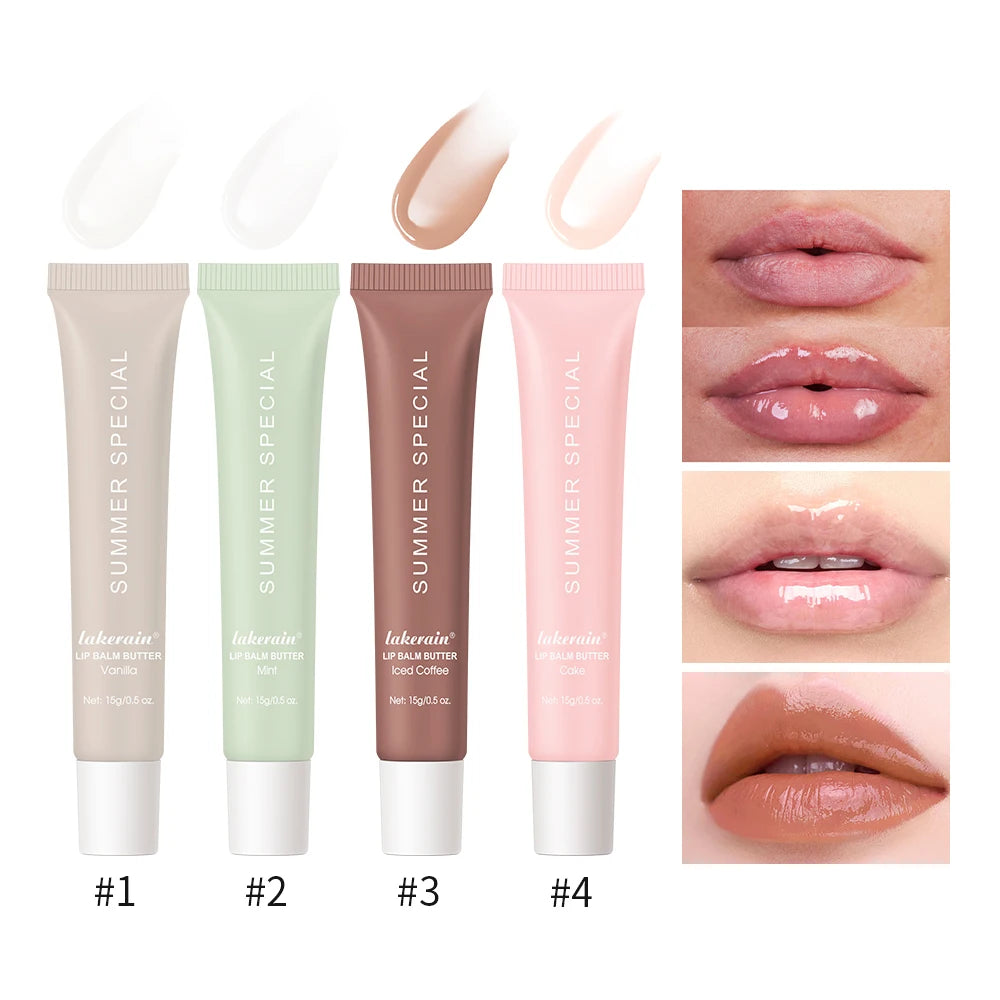 Summer Moisturizing Lip Balm Gloss – Transparent Lip Oil with Vanilla, Mint & Iced Coffee Scents - Roomsium
