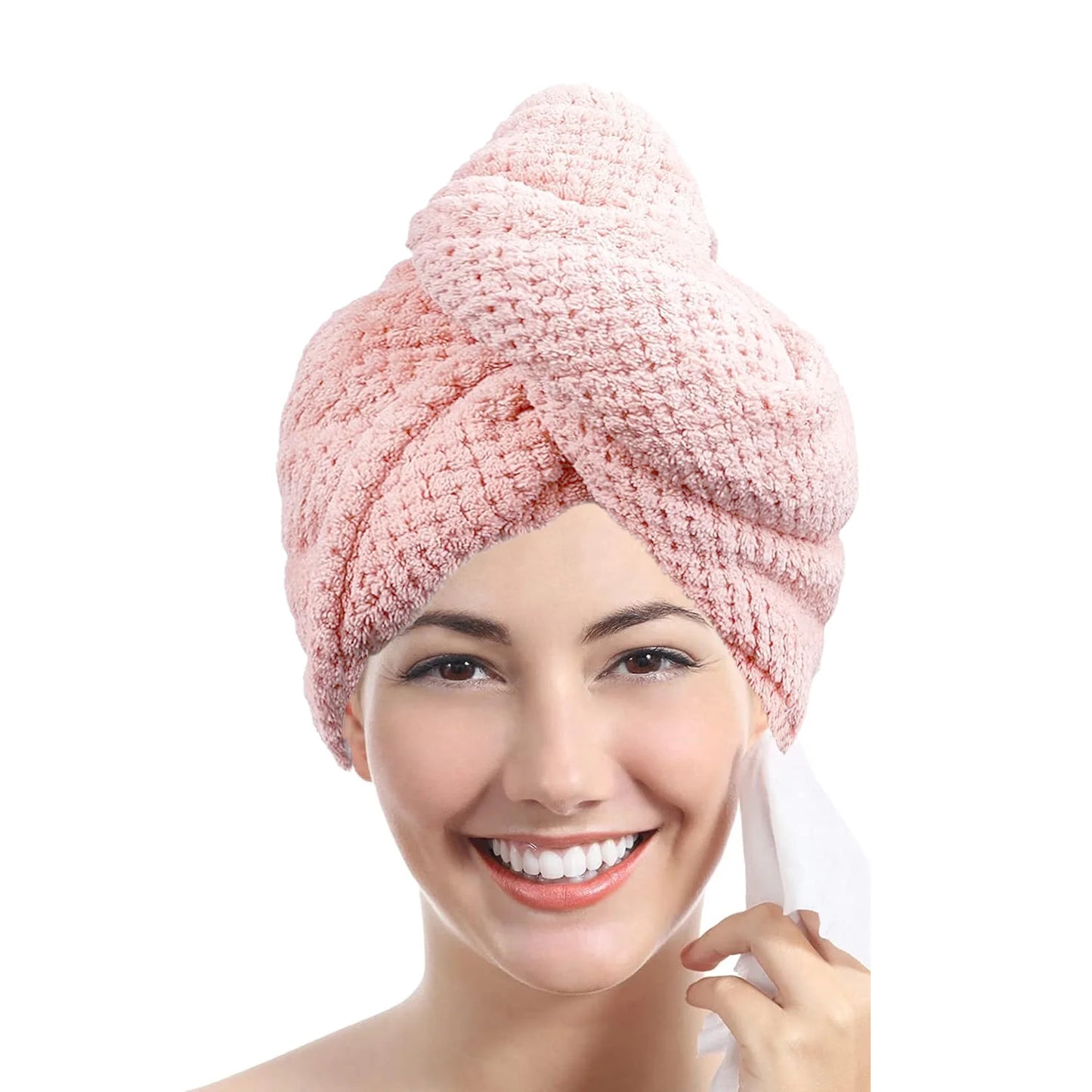 Absorbent Hair Towel Wrap Button Closure