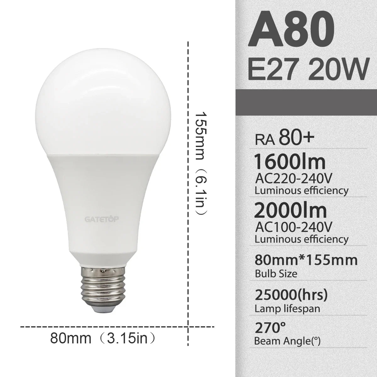 10pcs E27 LED Bulbs A60 G45 3W–24W AC 110V/220V Cold & Warm White Home Light - Roomsium