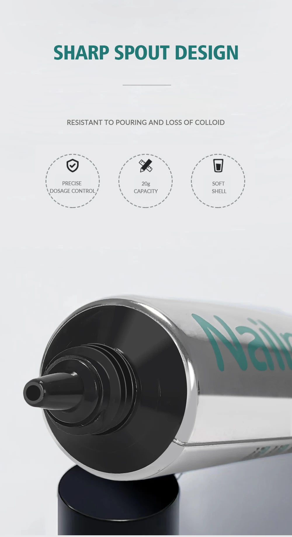 Nailpop Pro Soft Nail Tips Gel Glue 20g – UV/LED Adhesive for Fake Nails & Gel Extensions - Roomsium