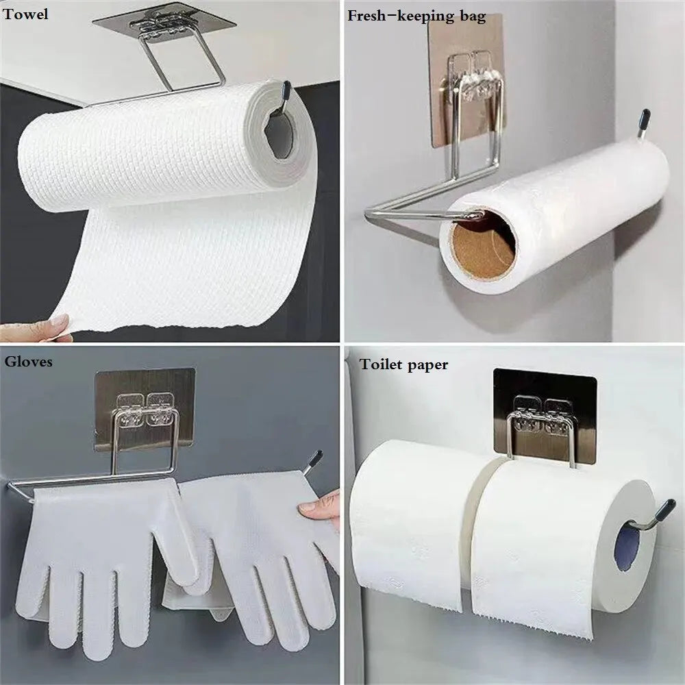 2PCS Stainless Steel Adhesive Paper Towel Holder