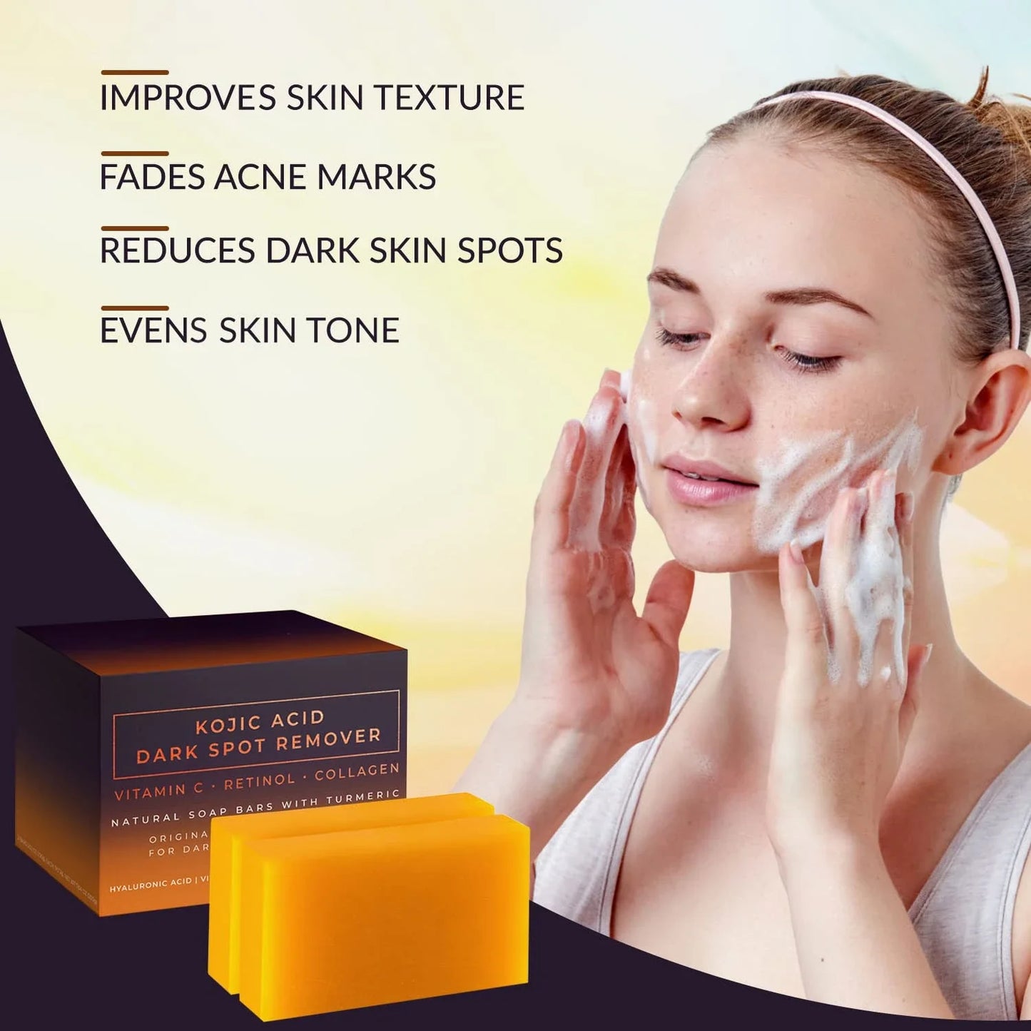 Kojic Acid Brightening Soap – Handmade Dark Spot Cleansing & Moisturizing Facial Soap