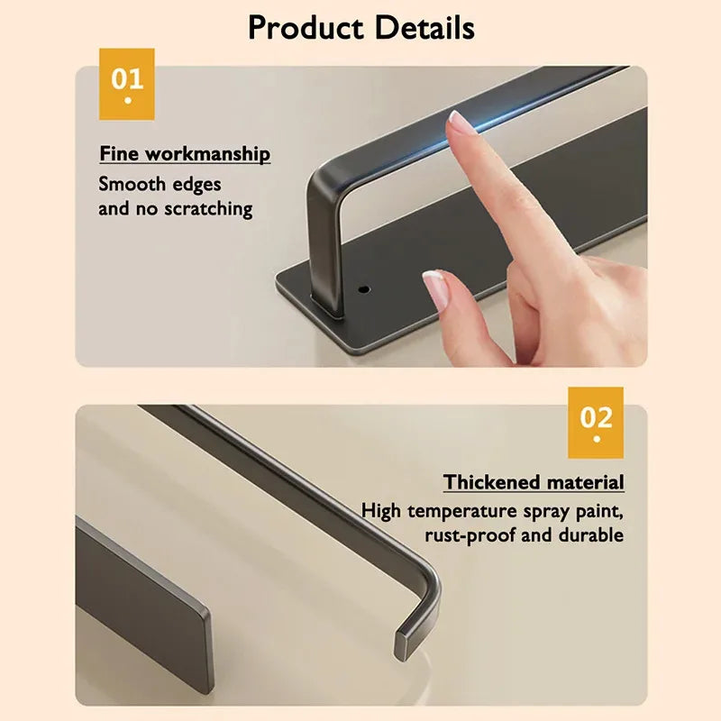 Self Adhesive Paper Towel Holder – No-Drill Metal Rack for Kitchen & Bathroom