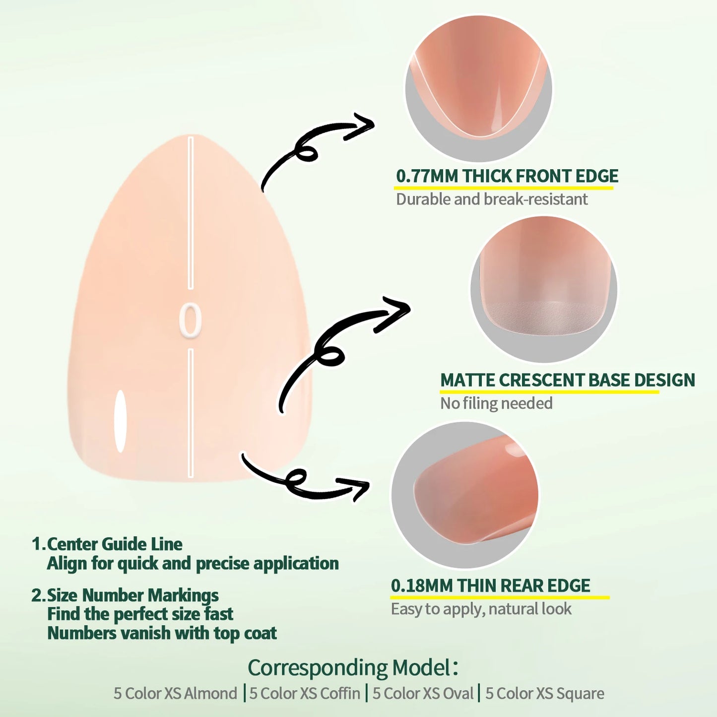 Nailpop 3-in-1 Nude Natural Nail Tips – 140PCS