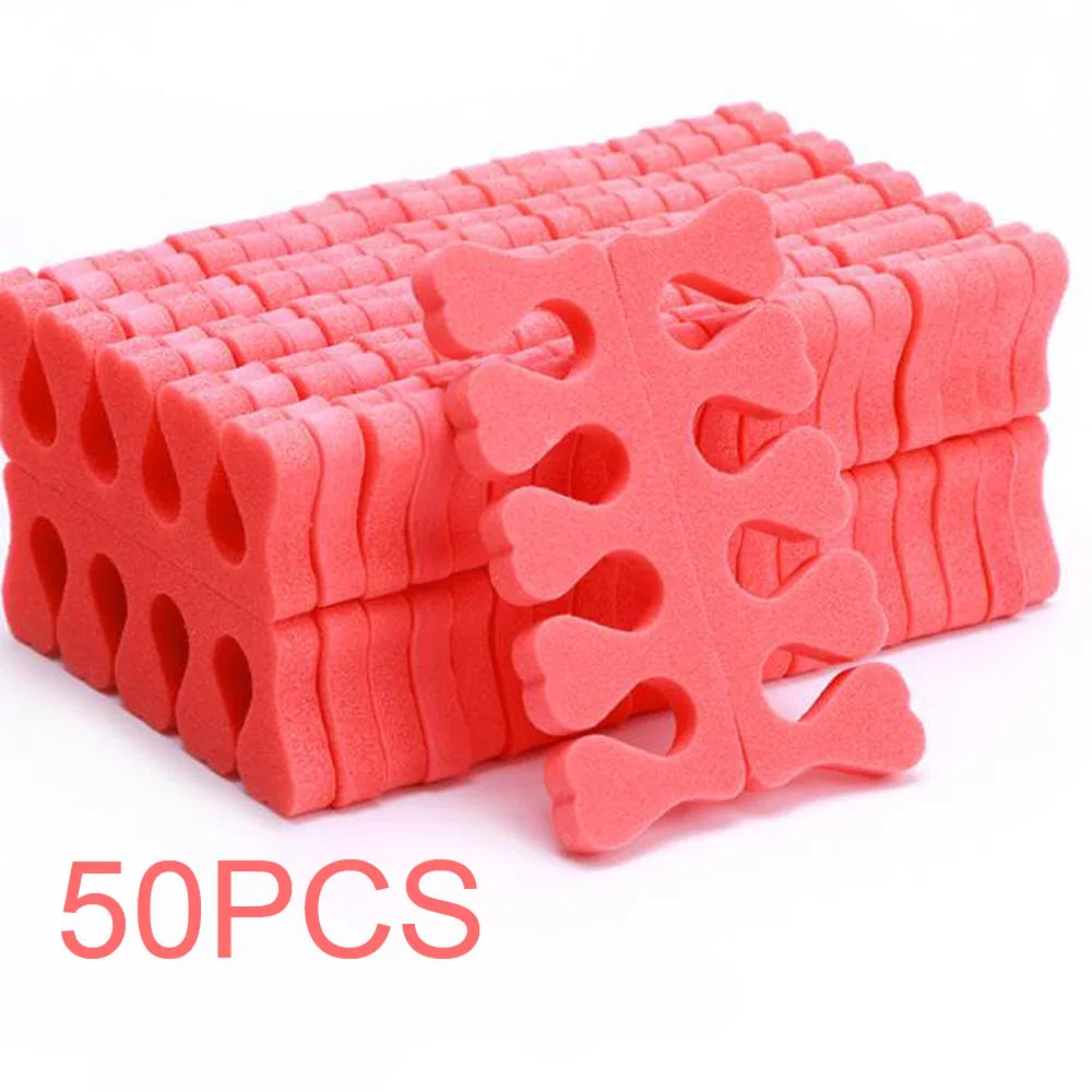 50 Pairs Soft Toe Separators – Flexible Pedicure Nail Spacers