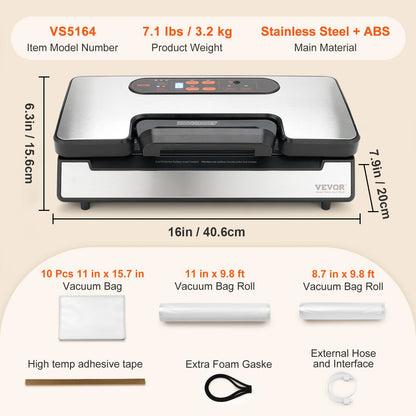 SucceBuy Commercial Vacuum Sealer Machine – Automatic Food Packaging with Cutter & Bag Storage - Roomsium