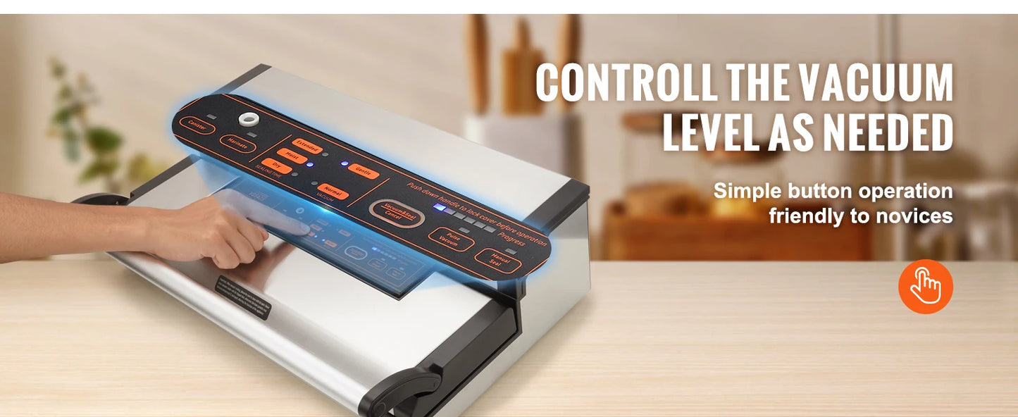 SucceBuy Commercial Vacuum Sealer Machine – Automatic Food Packaging with Cutter & Bag Storage - Roomsium