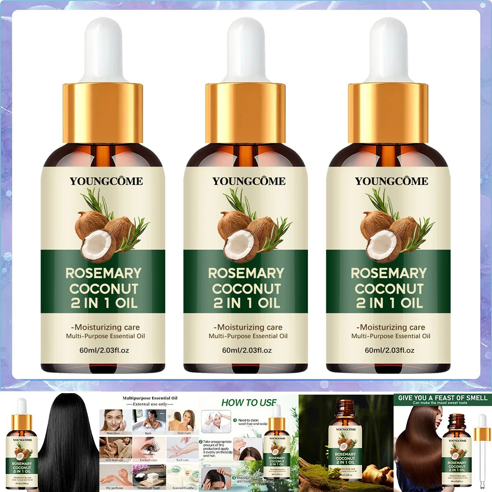 YOUNGCOME Rosemary Hair Oil with Coconut – Nourishing Scalp Treatment 60ml - Roomsium