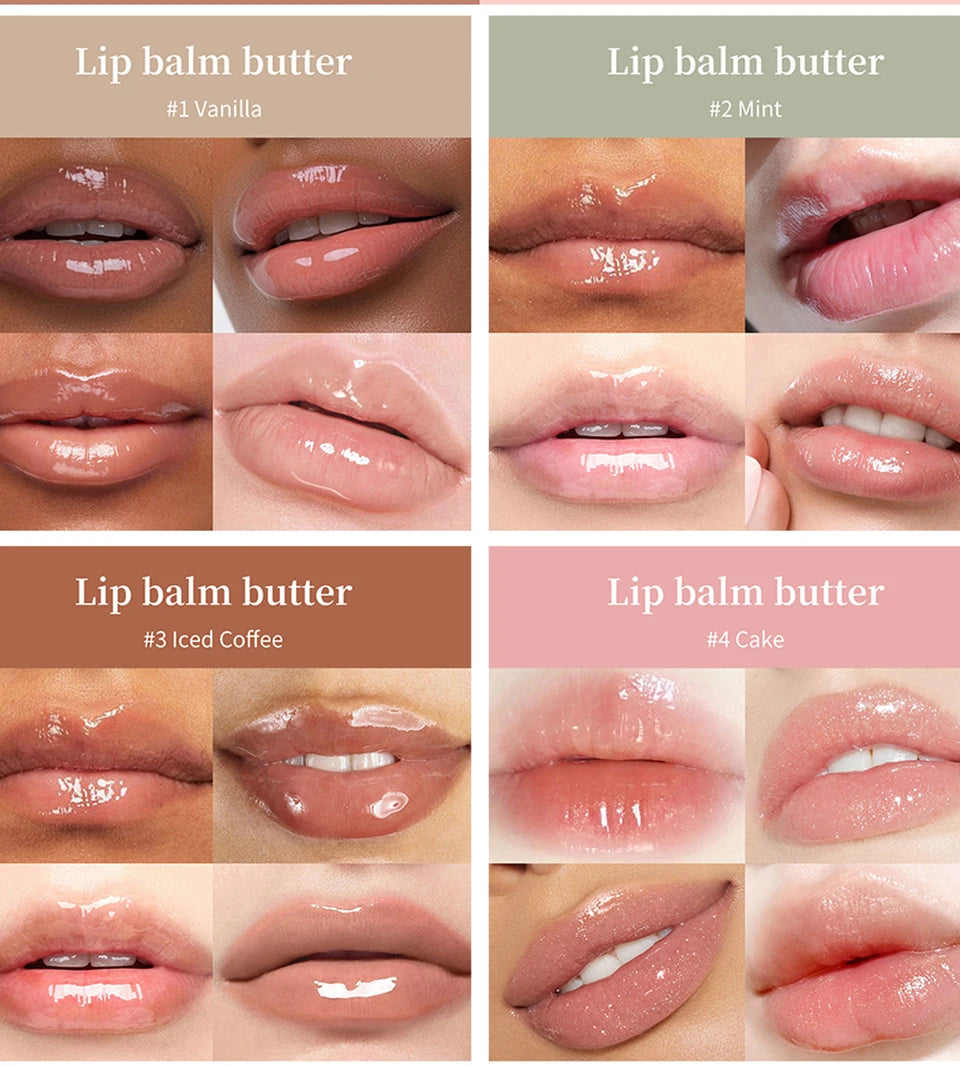 Summer Moisturizing Lip Balm Gloss – Transparent Lip Oil with Vanilla, Mint & Iced Coffee Scents - Roomsium