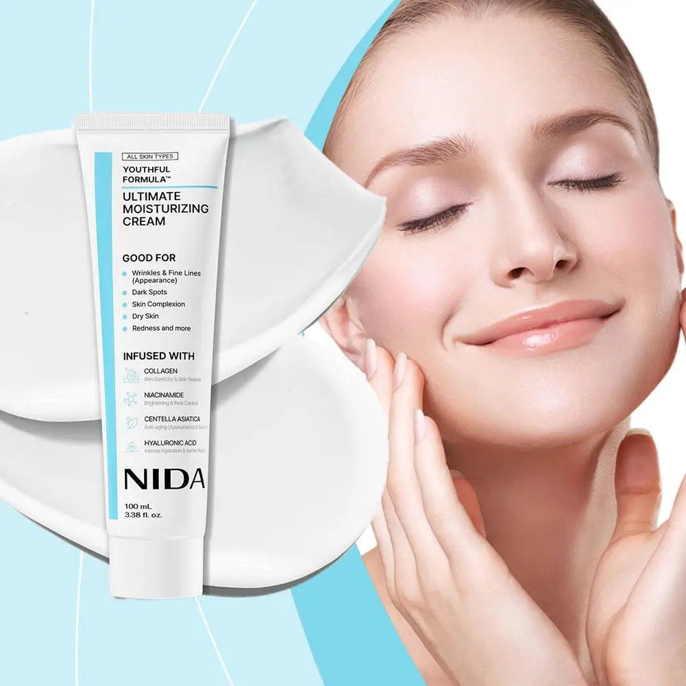 NIDA Multi-Action Moisturizing Cream 100ml – Rejuvenating Face Cream for All Skin Types - Roomsium