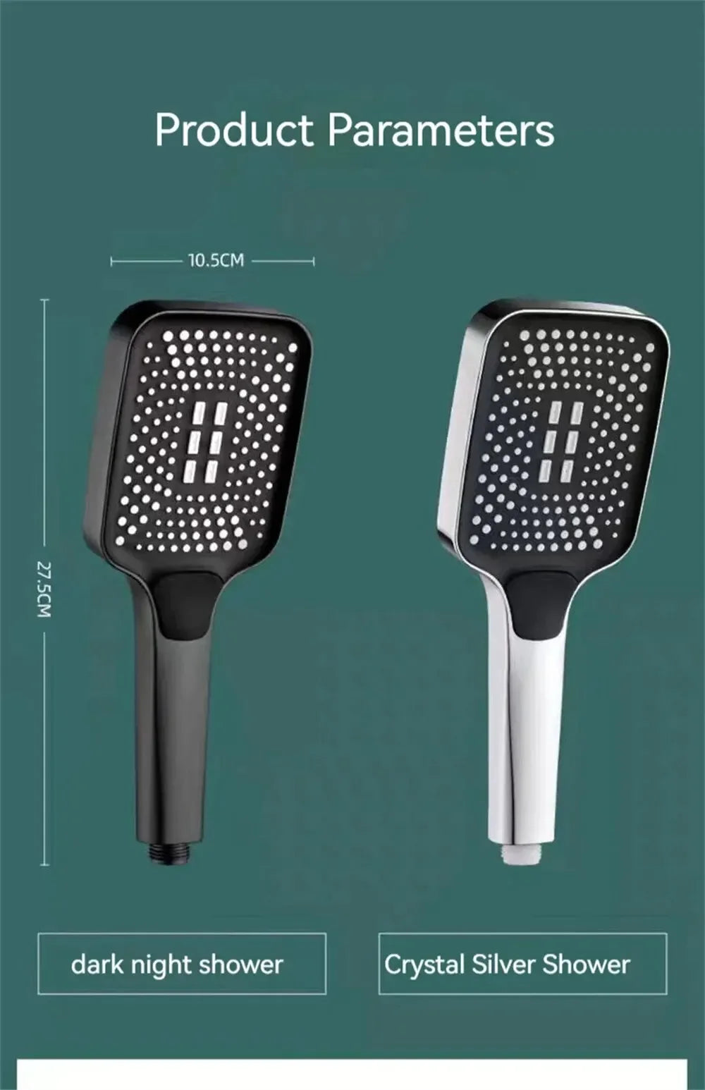 3-Mode Adjustable Handheld Shower Head – High-Pressure Water-Saving Design - Roomsium