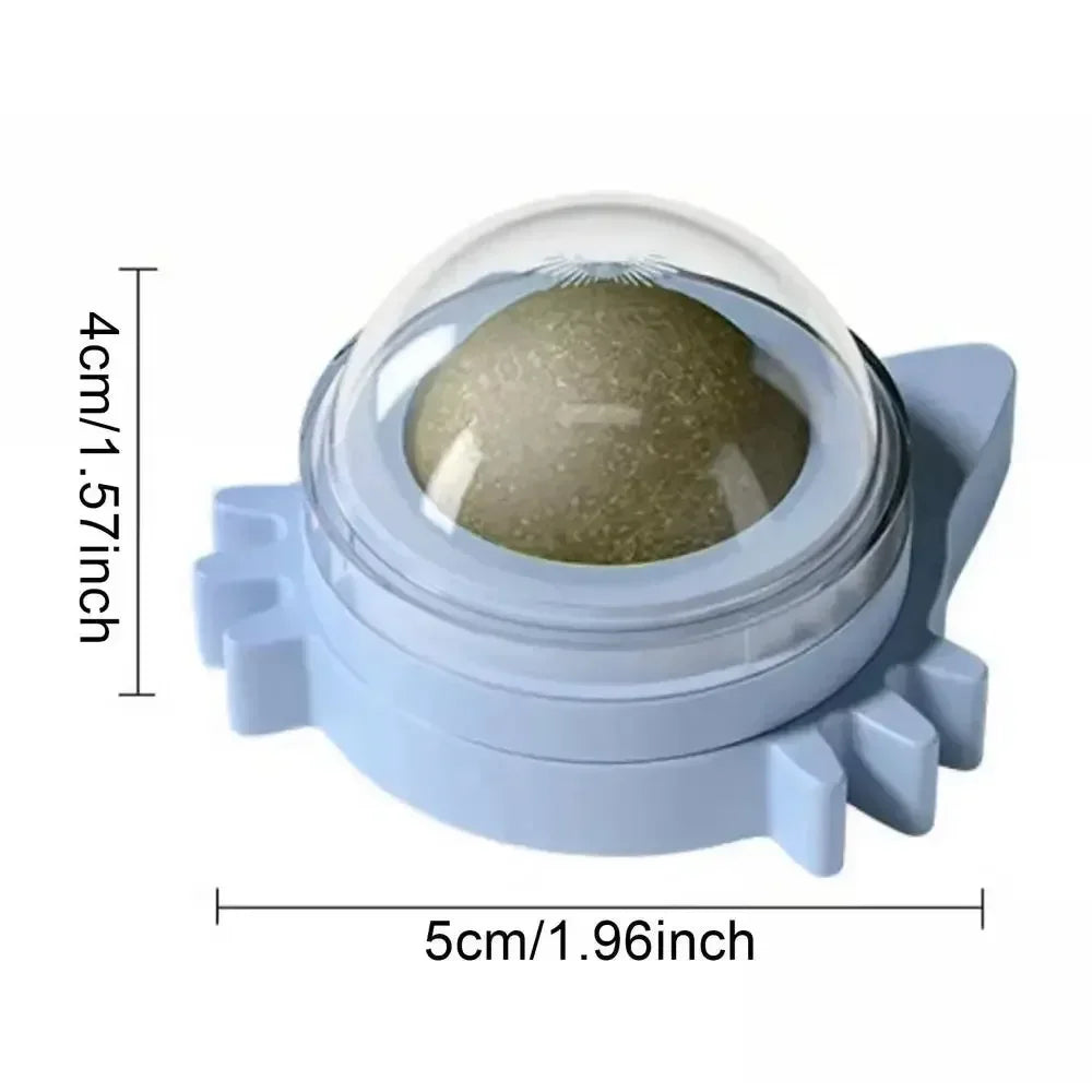 Natural Catnip Rotatable Wall Stick Toy – Sucker Mount Cat Mint Ball