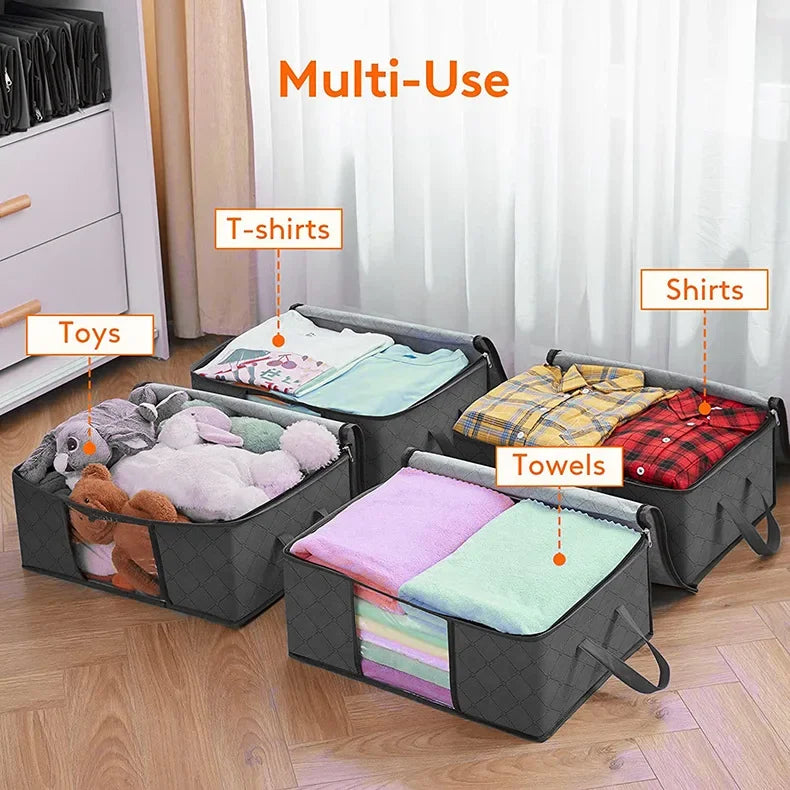 Large Capacity Clothes Storage Bag Foldable Closet Organizer