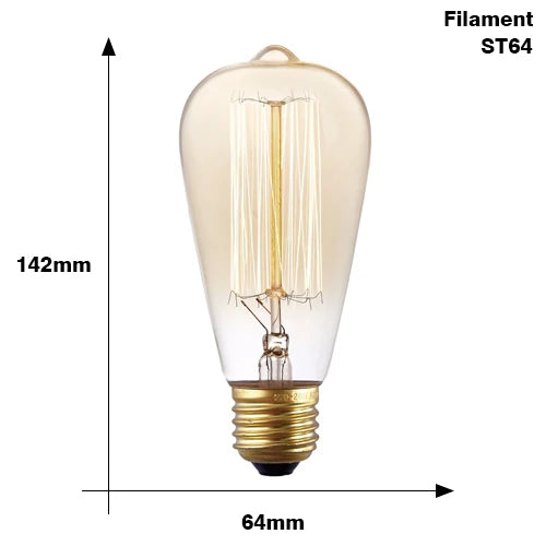 YNL E27 Retro Edison Bulb 220V 40W – ST64 G80 G95 G125 Vintage Filament Light Bulb - Roomsium