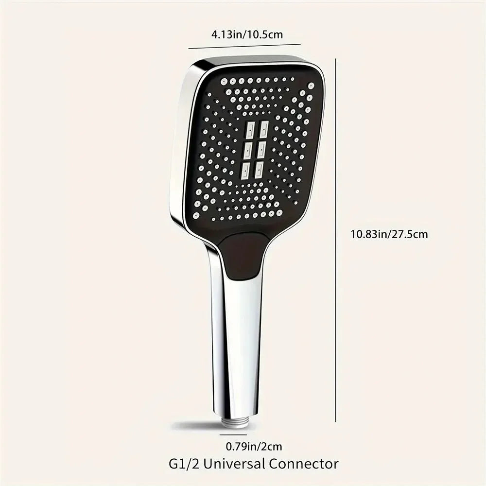 3-Mode Adjustable Handheld Shower Head – High-Pressure Water-Saving Design - Roomsium