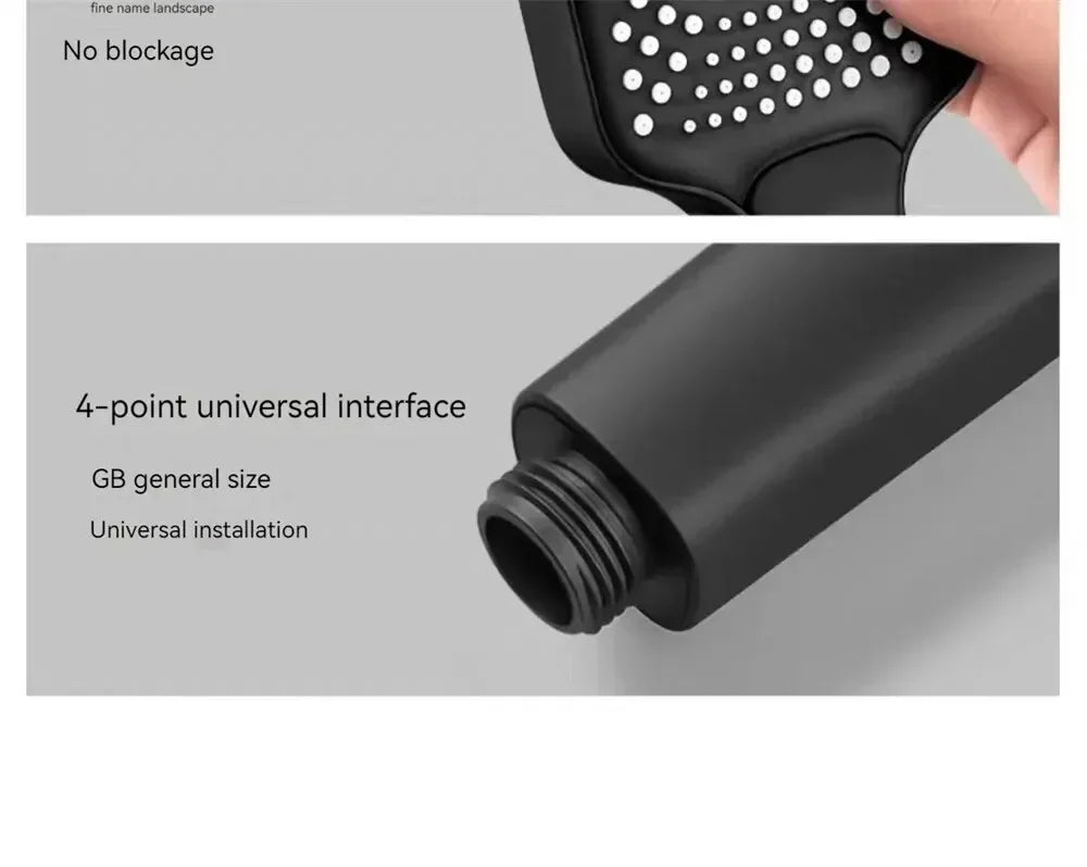 3-Mode Adjustable Handheld Shower Head – High-Pressure Water-Saving Design - Roomsium