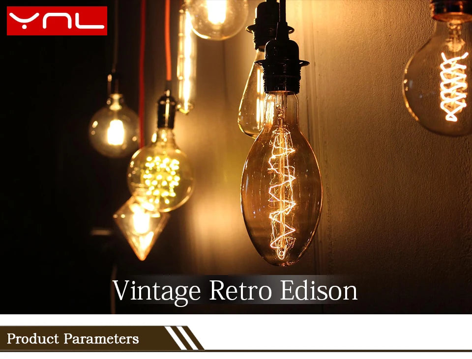 YNL E27 Retro Edison Bulb 220V 40W – ST64 G80 G95 G125 Vintage Filament Light Bulb - Roomsium