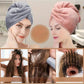 Absorbent Hair Towel Wrap Button Closure