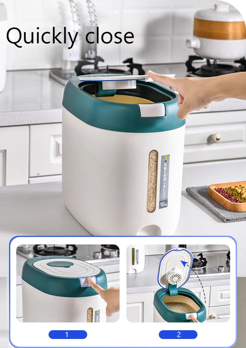 XIAOGUI Rice Dispenser 5KG / 10KG – Airtight Kitchen Grain Storage Container