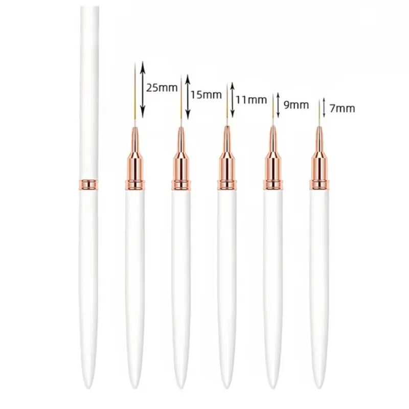 5pcs Nail Art Liner Brush Set – Fine Line Gel Nail Design Brushes