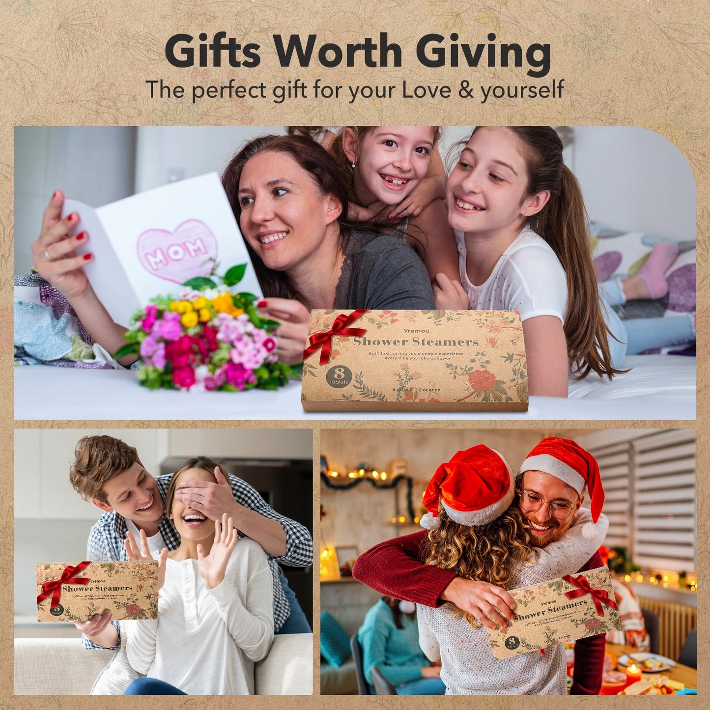 Shower Steamers Aromatherapy – 8 Pack Spa Gift Set for Women & Men