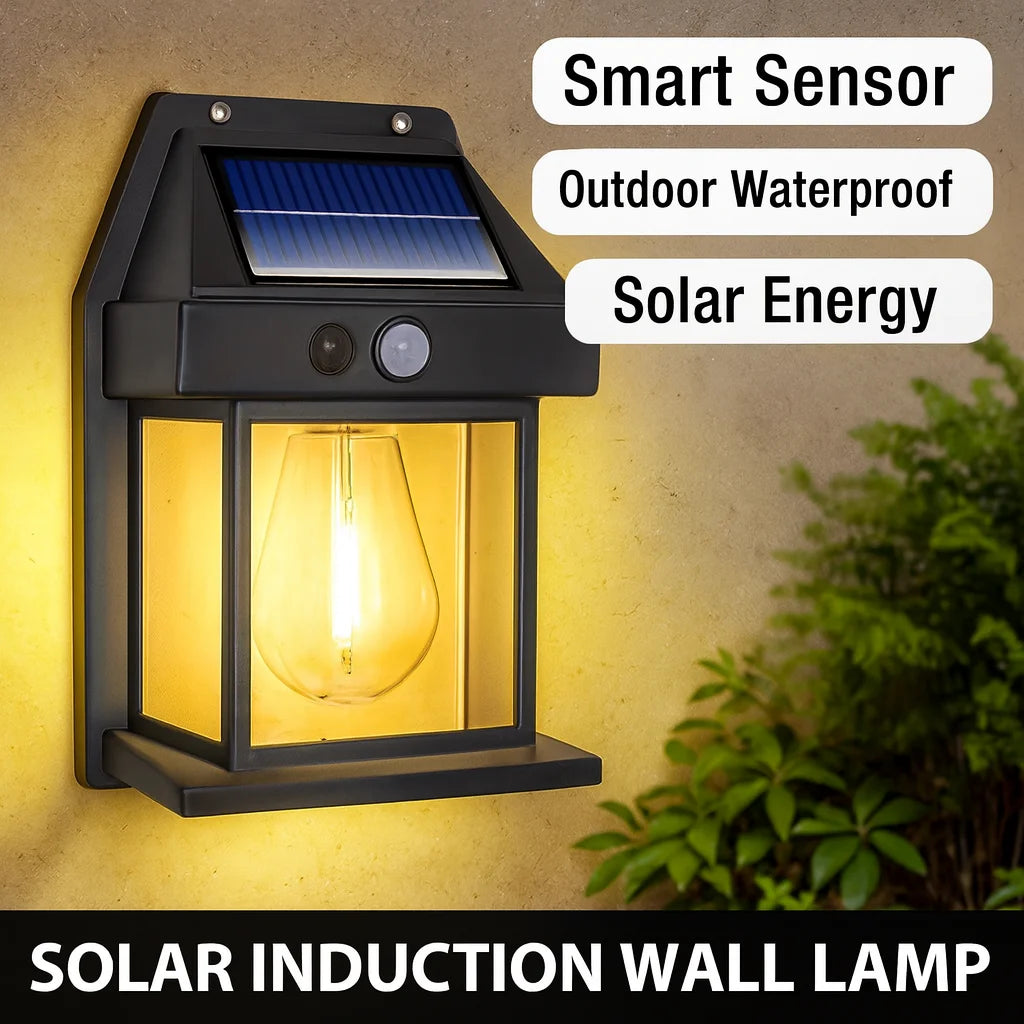 Solar Outdoor Waterproof LED Wall Light with Motion Sensor – IP65 Garden & Fence Lamp - Roomsium