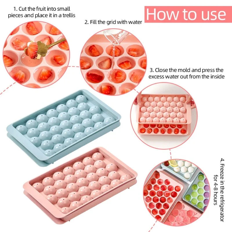 33-Sphere Ice Ball Mold – Round Ice Cube Tray for Drinks & Cocktails