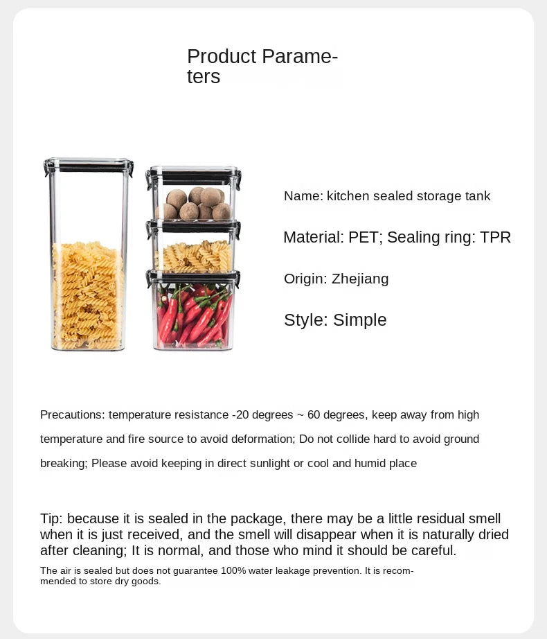 Sealed Kitchen Grain Storage Jars – Moisture-Proof Transparent Food Containers (460–1800ml)