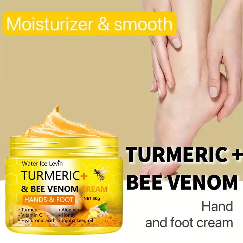 Turmeric Bee Venom Hand & Foot Repair Cream – Anti-Drying Skin Care (50g)