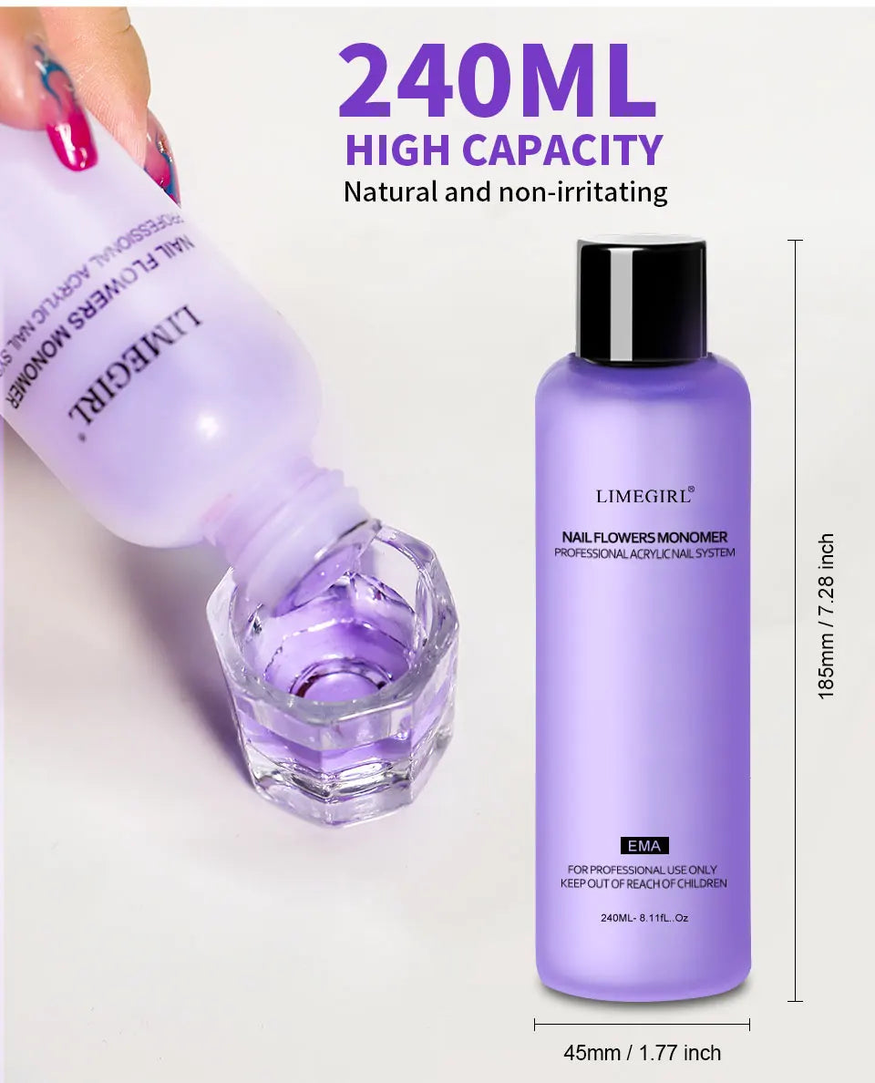 Limegirl Acrylic Liquid Monomer – Professional Nail Art Liquid (40–240ml) - Roomsium