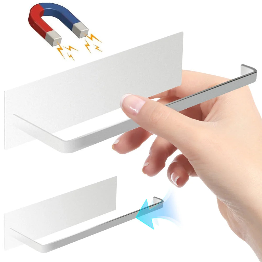 Magnetic Paper Towel Holder – Punch-Free Metal Wall Mount Towel Rack for Kitchen, Bathroom & RV