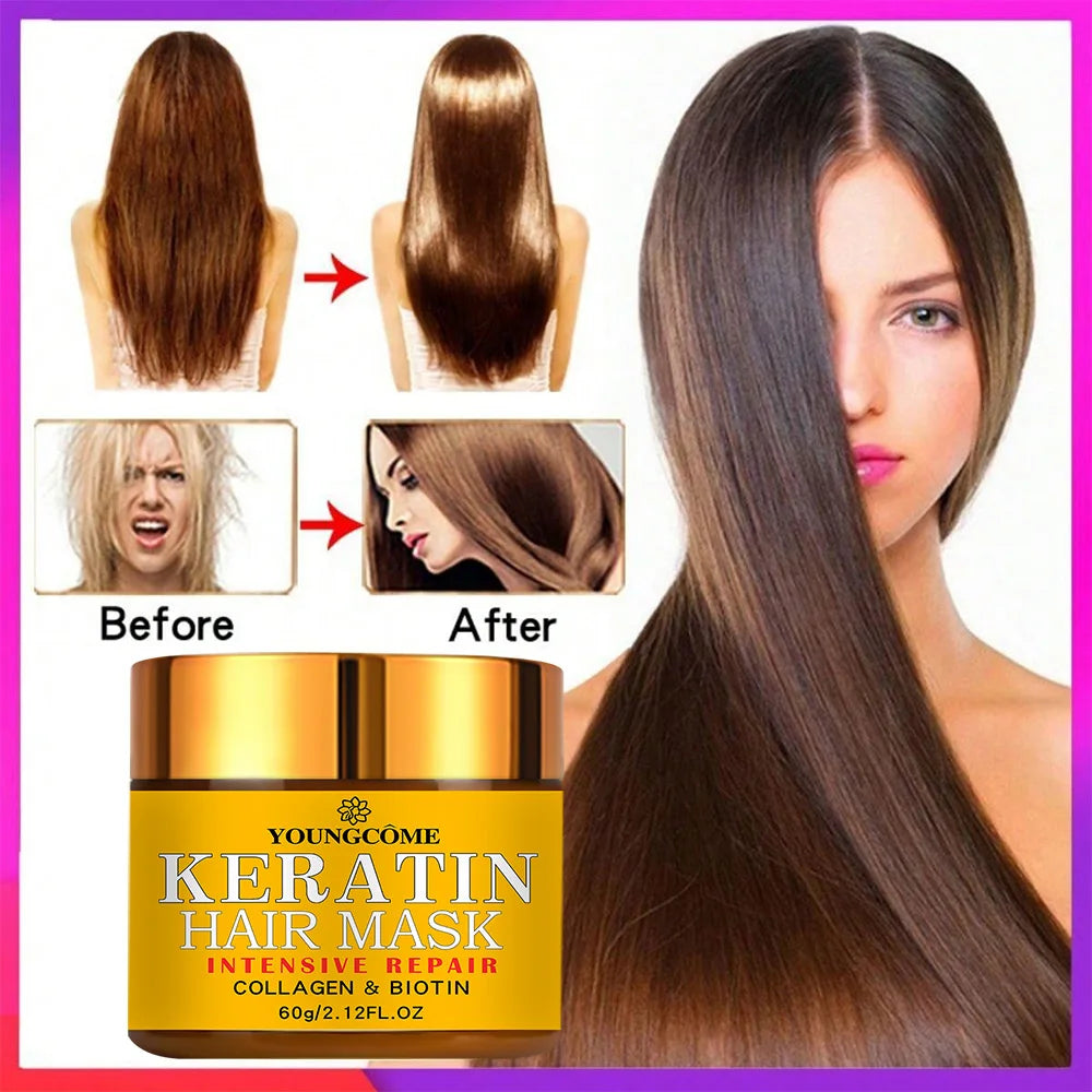 Keratin Hair Repair Mask with Biotin & Collagen – Deep Treatment