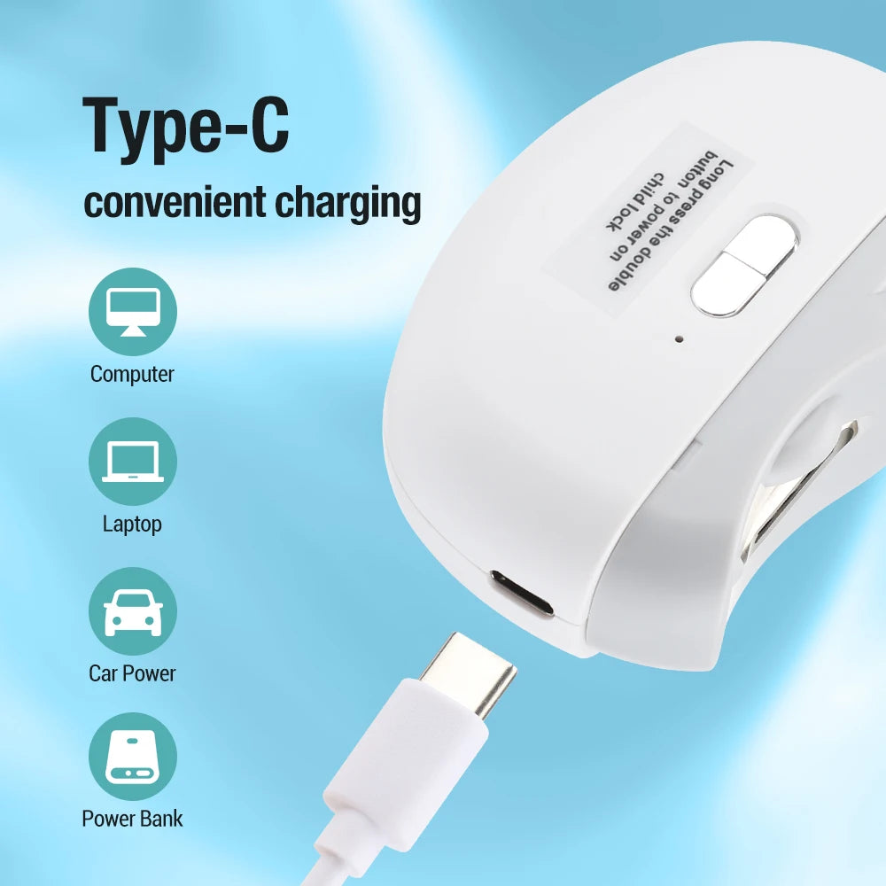 Electric Nail Clipper with Light – Automatic Nail Trimmer & Polisher