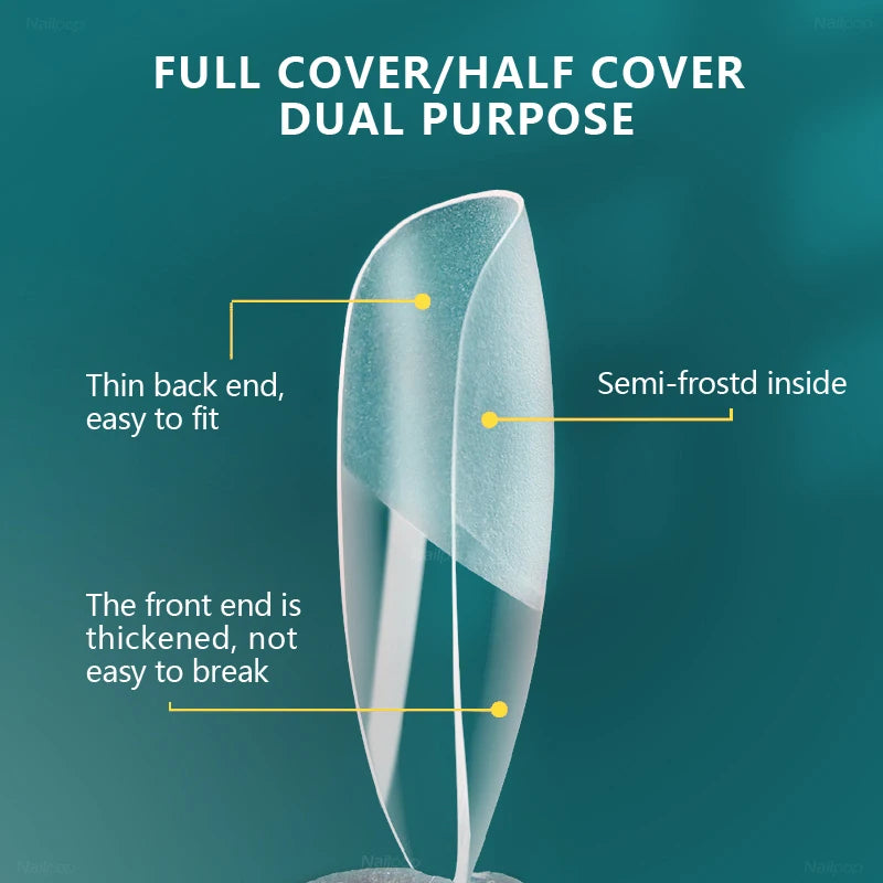 NAILPOP 120pcs Soft Gel Full Cover Press On Nails – Coffin Clear / Semi-Matte False Nail Tips - Roomsium