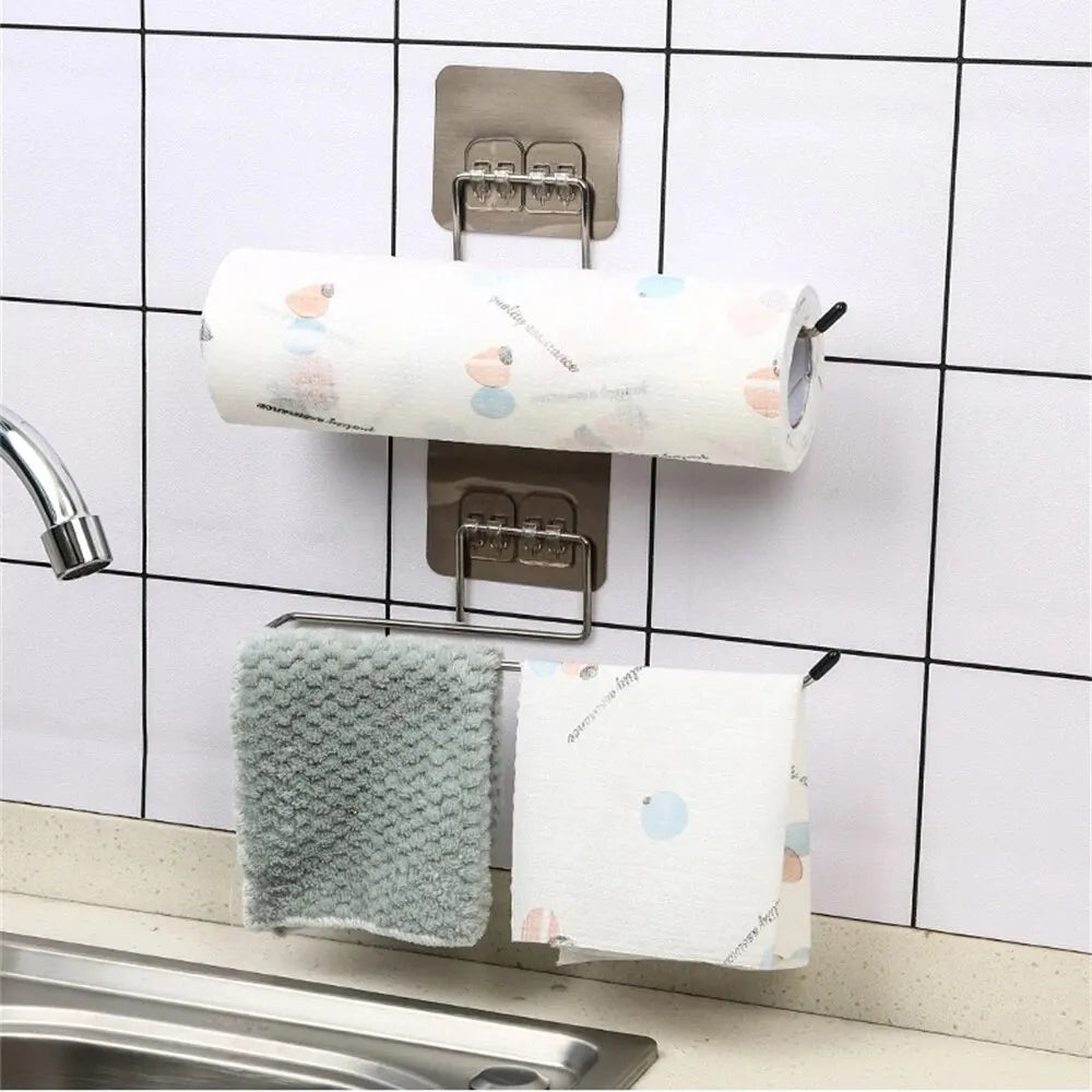 2PCS Stainless Steel Adhesive Paper Towel Holder