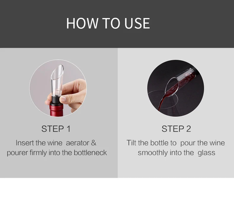 Wine Aerator Pourer for Bottles – Red Wine Decanter Spout with Stopper