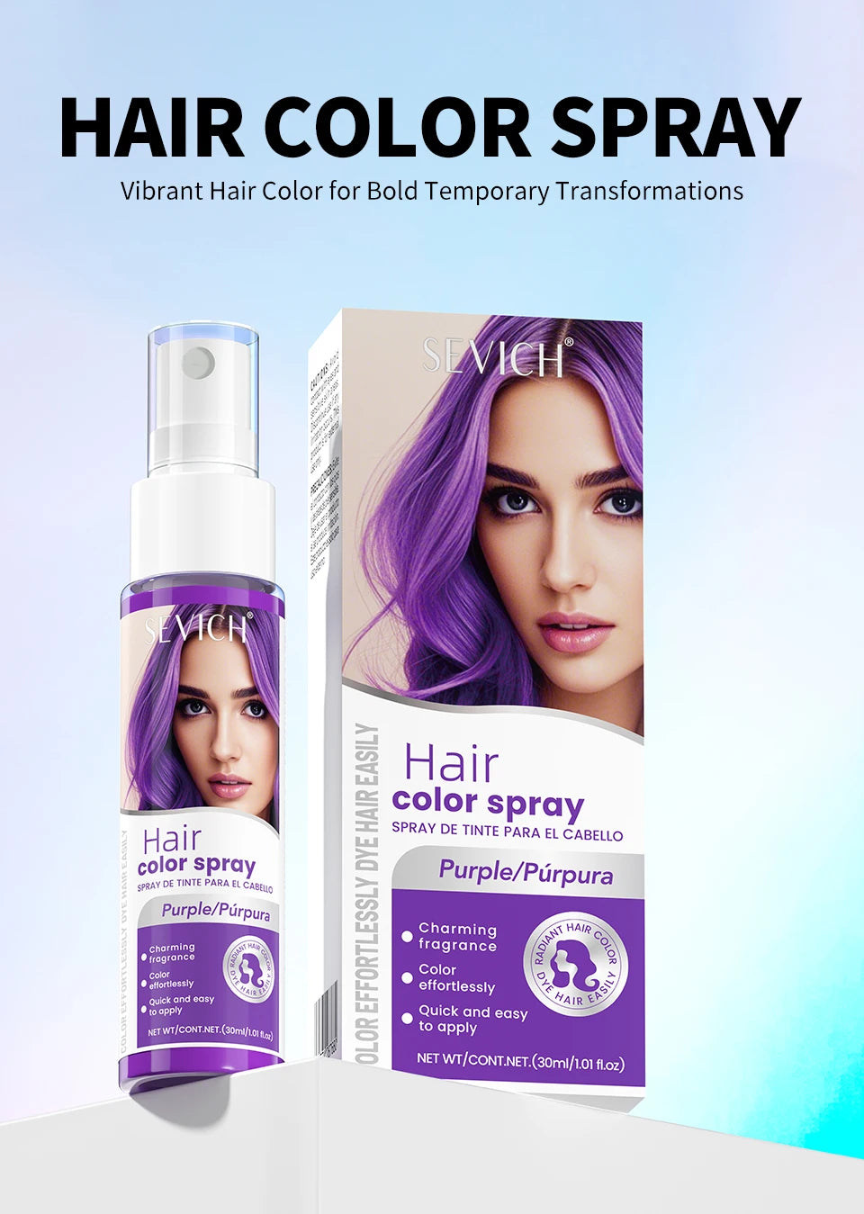 Temporary Hair Color Spray 30ml – Washable Styling Color
