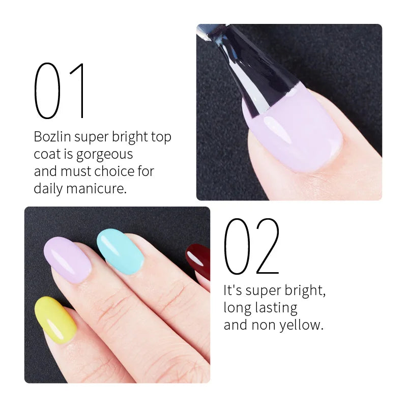 AWSTORG No-Wipe Super Top Coat Gel Polish – 15ml High-Gloss UV/LED Finish