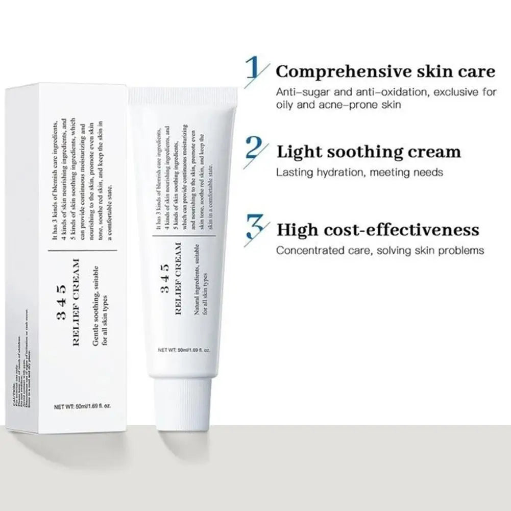 345 Relief Face Cream – Soothing & Hydrating Moisturizer for Oily Skin 50ml - Roomsium
