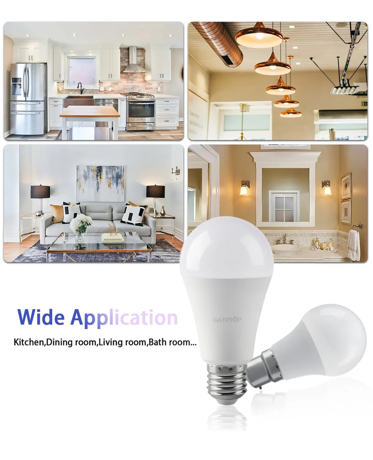 10pcs E27 LED Bulbs A60 G45 3W–24W AC 110V/220V Cold & Warm White Home Light - Roomsium